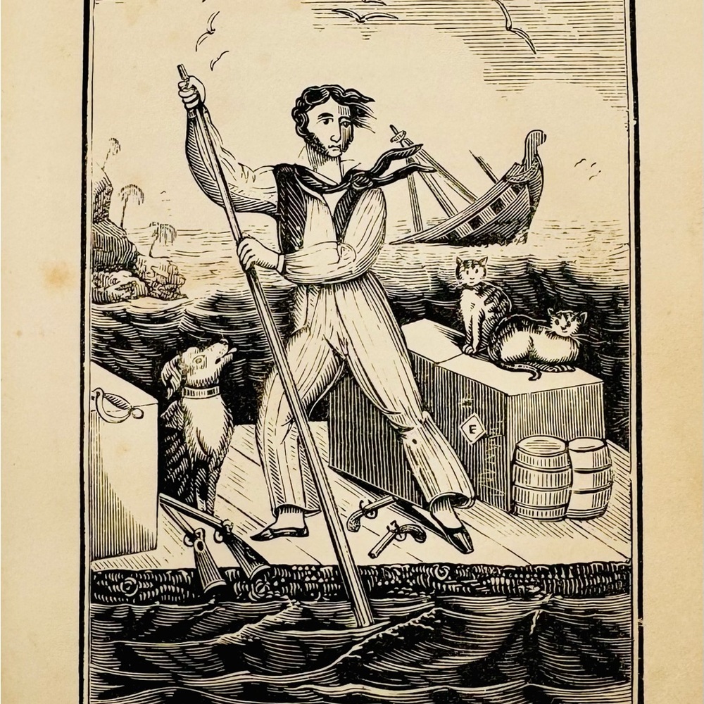 Vintage Robinson Crusoe (1863), Engraved Illustrations for Framing and Crafts